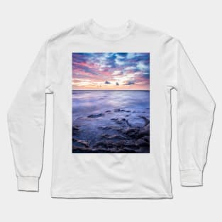 Long exposure seascape rocks at twilight Long Sleeve T-Shirt